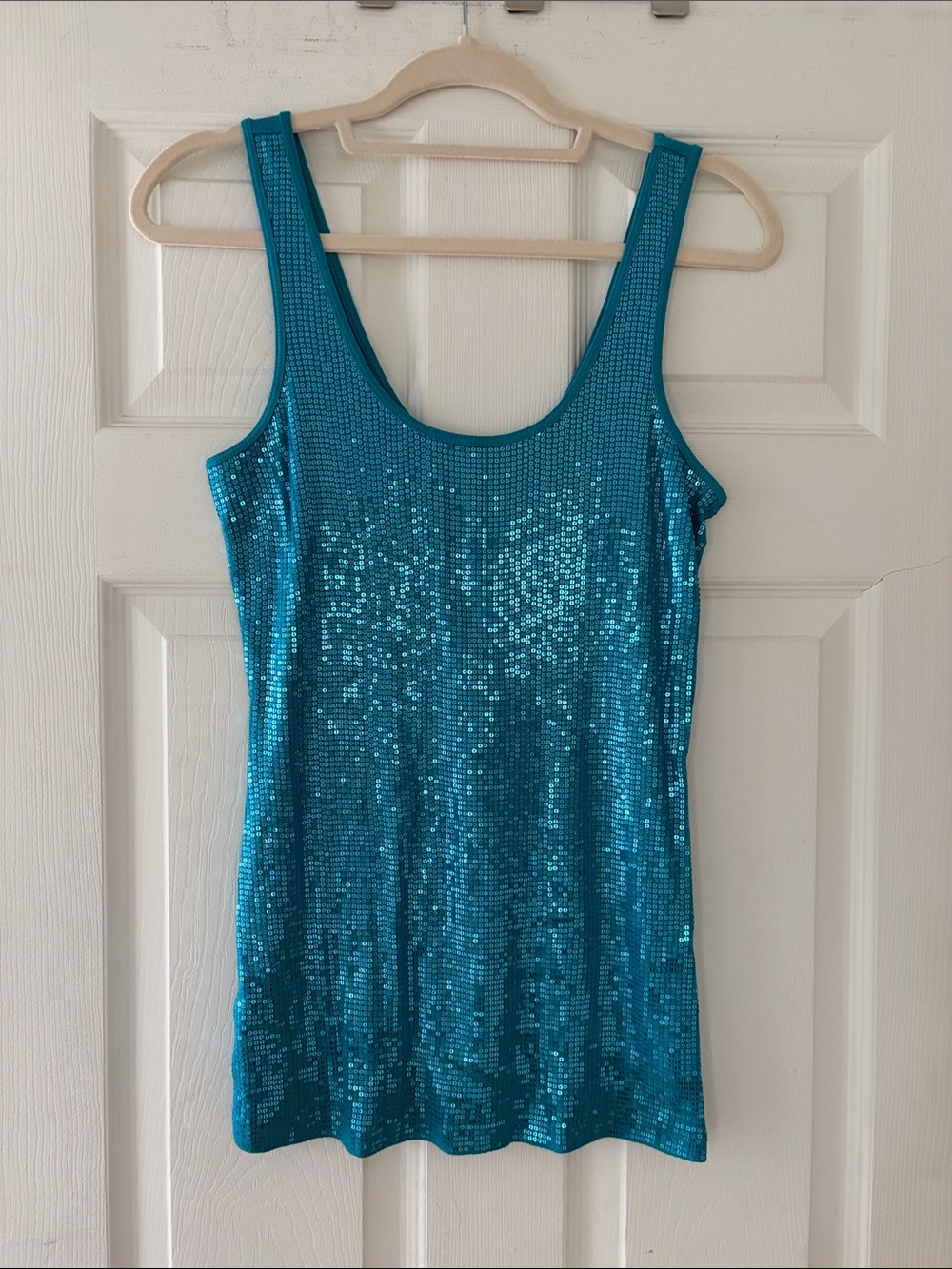 Express Teal Sequin Tank Top